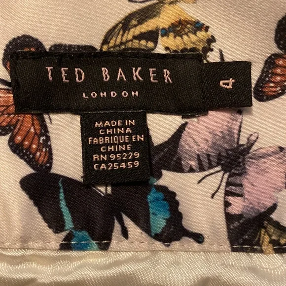 ❤️💙HOST PICK💙❤️ Ted Baker mini skirt - Ivory with butterflies. US 12 / TB4. - Picture 9 of 9